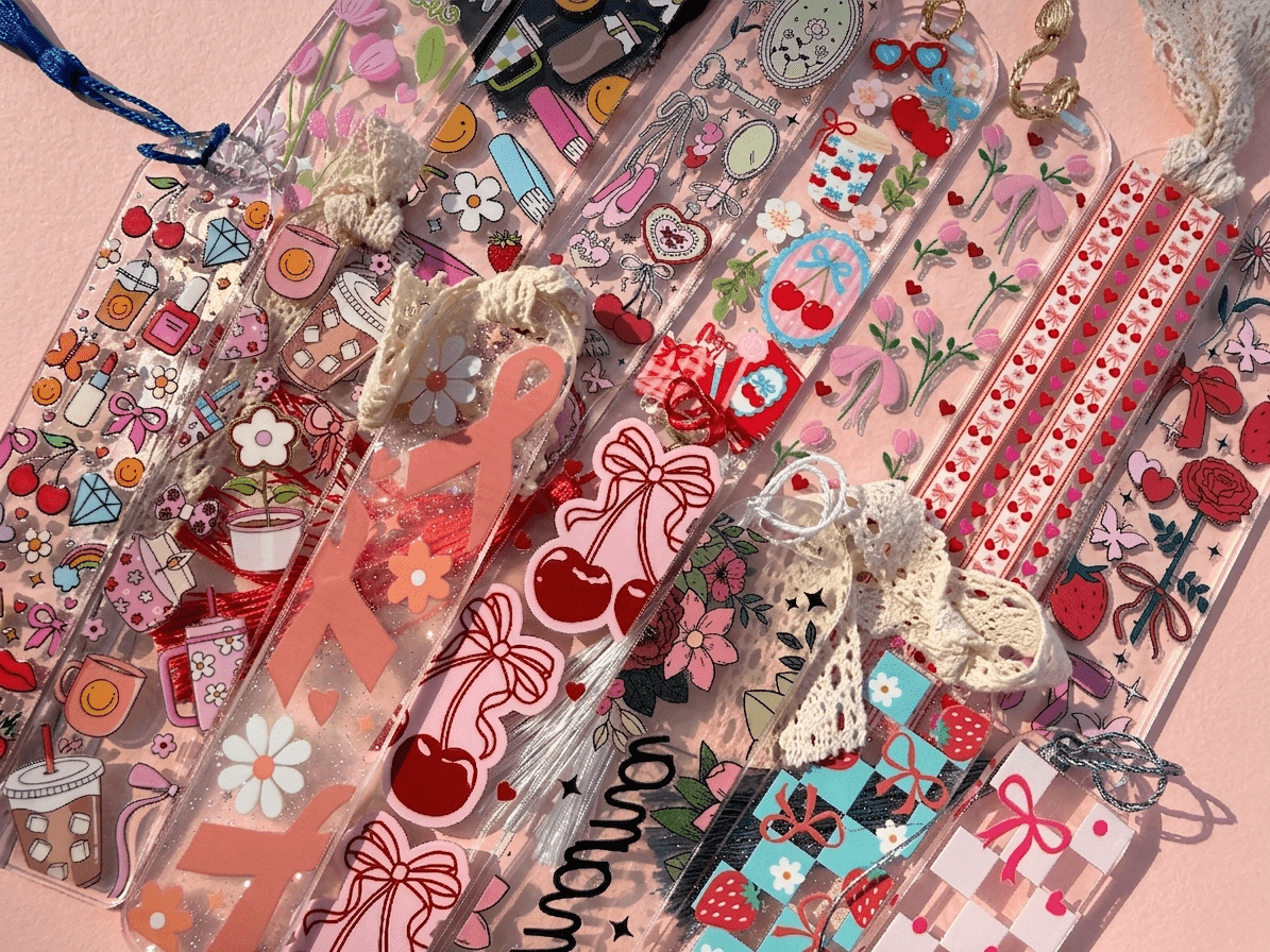 girlish acrylic bookmark